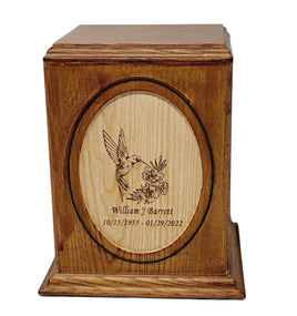 Woodland Oval Hummingbird Cremation Urn - Large - IUWC300