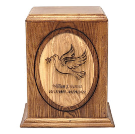 Woodland Oval Dove Cremation Urn - Large - IUWC301