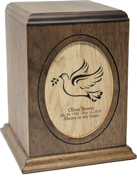 Woodland Oval Dove Cremation Urn - Large - IUWC301
