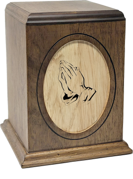 Woodland Oval Praying Hand Cremation Urn - Large - IUWC302