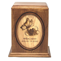 Woodland Oval Butterfly Cremation Urn - Large - IUWC304