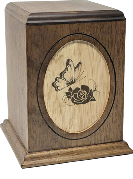 Woodland Oval Butterfly Cremation Urn - Large - IUWC304