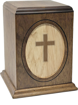 Woodland Oval Cross Cremation Urn - Large - IUWC311