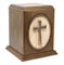 Woodland Solid Wood Adult Urn with Brass Cross - IUWC501