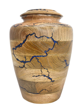 Artistic Infinity Cracked Wood Cremation Urn - IUWDART106