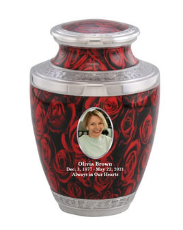 Rose Theme Portrait Urn - IUWP105-Portrait