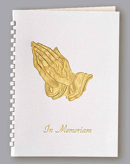 Foil Praying Hands - Leatherette - Visitor Book - 15 Ring - ST425VR