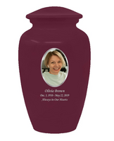 Classic Custom Photo Urn - IUUVP200-Maroon