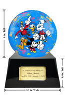 Memorial Fan Urn Base with add on Mickey & Friends Sphere - Infant/Child-Sized Small Urn