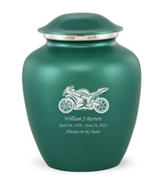 Custom Engraved Green Elite Grace Cremation Urn - IUGR600