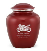 Custom Engraved Crimson Elite Grace Cremation Urn - IUGR300