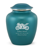 Custom Engraved Teal Elite Grace Cremation Urn - IUGR200