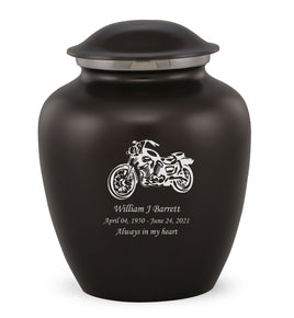 Custom Engraved Charcoal Elite Grace Cremation Urn - IUGR100