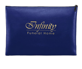 Vinyl Zippered Portfolios - Navy - IUZPPORT100-Navy