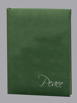 Peace Series "Soft-Touch" Funeral Guest Book - Pine - 6 Ring - ST8836-BK