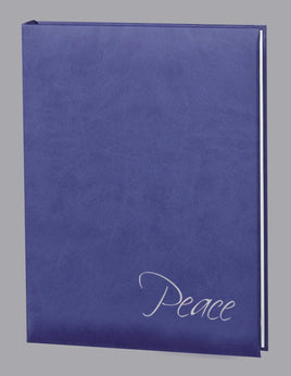Peace Series "Soft-Touch" Funeral Guest Book - Purple - 6 Ring - ST8838-BK