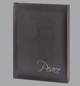 Peace Series "Soft-Touch" Funeral Guest Book - Charcoal - 6 Ring - ST8840-BK