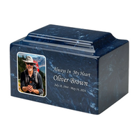 Grace Cultured Marble Photo Urn - IUUVP300-Prussian Blue