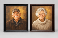 Canvas Memorial Portrait - Cherry Frame - 16x20