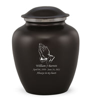 Custom Engraved Charcoal Elite Grace Cremation Urn - IUGR100