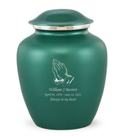 Custom Engraved Green Elite Grace Cremation Urn - IUGR600