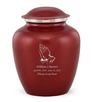 Custom Engraved Crimson Elite Grace Cremation Urn - IUGR300
