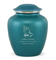 Custom Engraved Teal Elite Grace Cremation Urn - IUGR200