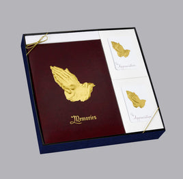 Praying Hands Burgundy - Stationery Box Set - ST881-BX