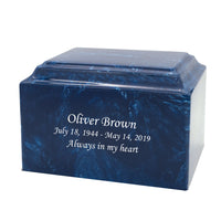 Prussian Blue Grace Cultured Marble Urn - IUCM806