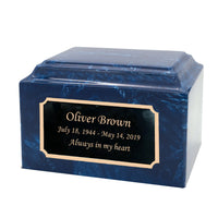 Prussian Blue Grace Cultured Marble Urn - IUCM806