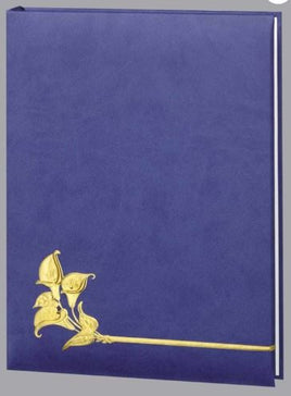 Purple Calla Lily Funeral Guest Book - 6 Ring - ST7510BK