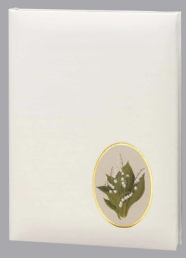 Lilies of the Valley Funeral Guest Book - 6 Ring - ST7512-BK