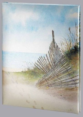 Footprints Funeral Guest Book - 6 Ring - ST764-BK