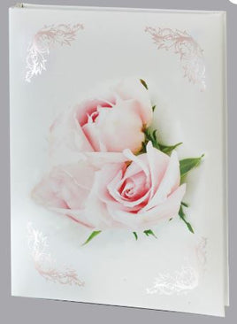 Cherished Rose Funeral Guest Book - 6 Ring - ST8534-BK