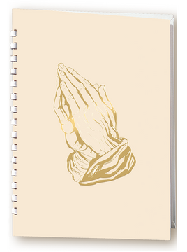 Element line Praying Hand Memorial Guest Book - 15 Ring - STEL102