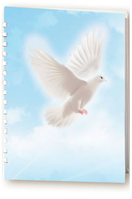 Element line Flying Dove Memorial Guest Book - 15 Ring - STEL105