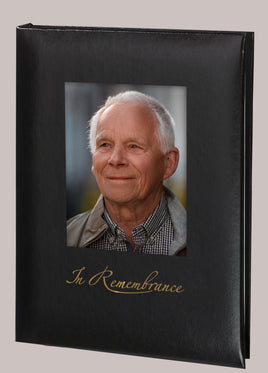 In Remembrance Picture Frame Memorial Guest Book -6 Ring-STFB104-Black
