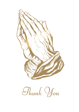 Grace Series Praying Hands Acknowledgement Card- STGR100-AK