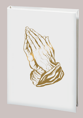 Praying Hand Memorial Guest Book - 6 Ring-STGR100-White