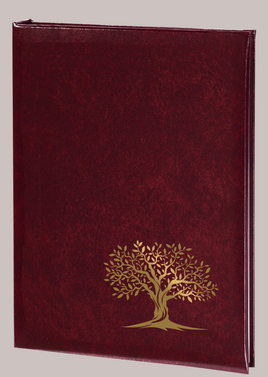 Tree of Life Memorial Guest Book - 6 Ring-STGR102-Burgundy