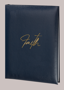 Faith Memorial Guest Book - 6 Ring-STGR109-Blue