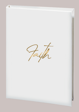 Faith Memorial Guest Book - 6 Ring-STGR109-White