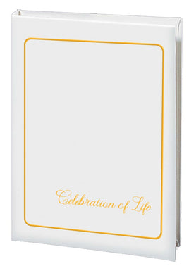 Celebration of Life Memorial Guest Book - 6 Ring-STGR110-White