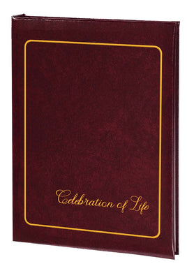 Celebration of Life Memorial Guest Book - 6 Ring-STGR110-Burgundy