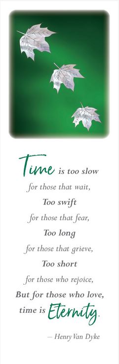 Grace Line Series Green Falling Leaves Bookmark STGR112-BM