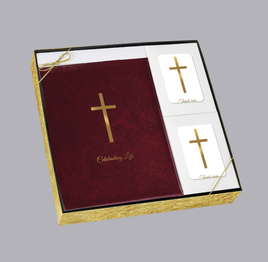 Grace Line Series Burgundy Cross Stationery Box Set - STGR113-B-BX