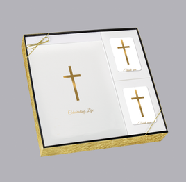 Grace Line Series White Cross Stationery Box Set - STGR113-W-BX