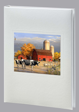 Dairy Farm Memorial Guest Book - 6 Ring - STPR109-White