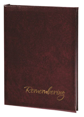 Value Series Remembering Memorial Guest Book-6 Ring-STVL101-Burgundy