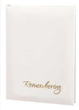 Value Series Remembering Memorial Guest Book-6 Ring-STVL101-White